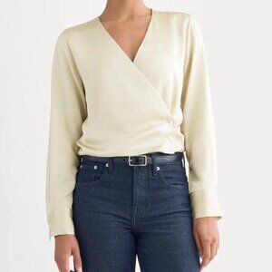 Everlane Wrap Top in Silk Charmeuse